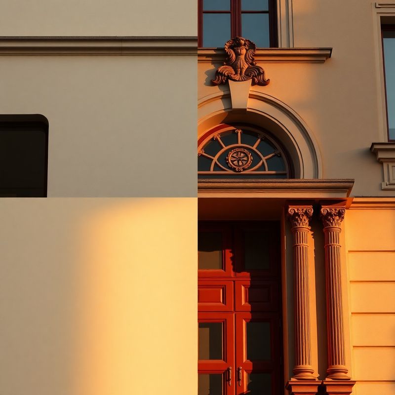 Fațadă Art Nouveau din Timișoara în lumina caldă a după-amiezii